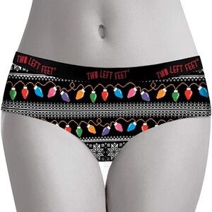 NIP TWO LEFT FEET Ugly Sweater Hipsters “All Lit Up” Holiday Lights Panty M